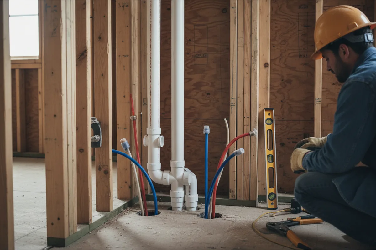 Drain and supply rough-in during Garbage Disposal Repair in Greenbackville
