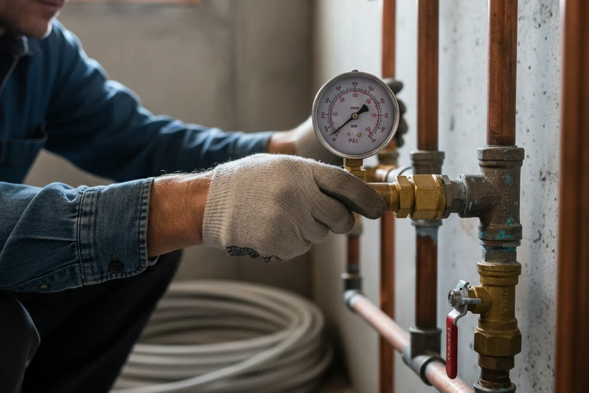 Pressure testing a repaired line during Water Line Repair in Greenbackville